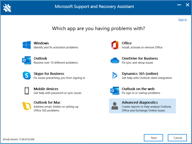 support and recovery assistant for office 365 mac